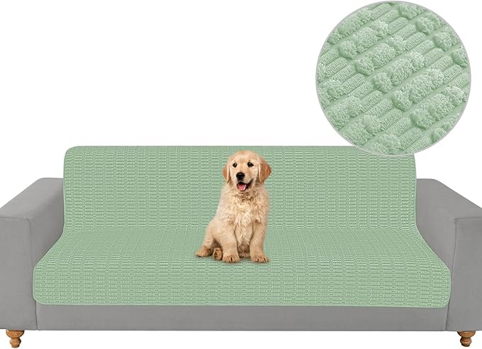 Foxdecor Couch Cover Sofa Covers Washable, Dog Bed Cover Couch Covers for 3 Cushion Couch Sofa Pet Friendly, Dog Couch Cover Furniture Covers for Pets.(Sage Green 58x82 inch)