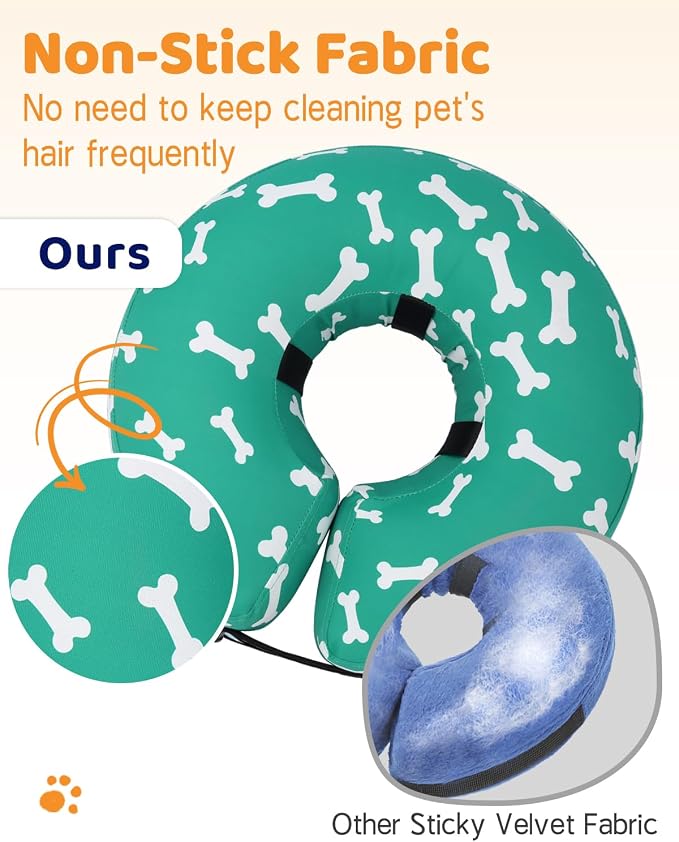 Supet Inflatable Dog Cone Alternative, Soft Neck Donut Collar for Small, Medium, Large Dogs After Surgery & Recovery