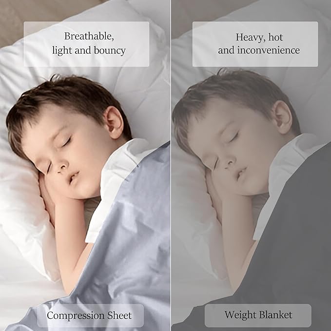 Sensory Bed Sheet for Deep Pressure Therapy – Spandex Bed Sheet – Sensory Compression Blanket for ADHD, Autism – Breathable & Hypoallergenic, Grey, Twin Size