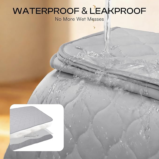 Luciphia Waterproof Cooling Mat for Dogs Couch Cover Q-MAX>0.5, Leakproof Pet Pad Non-Slip Throw Blanket for Cat Puppy Crate Bed Protector Outdoor (Cloud Grey, 60x80 inches)