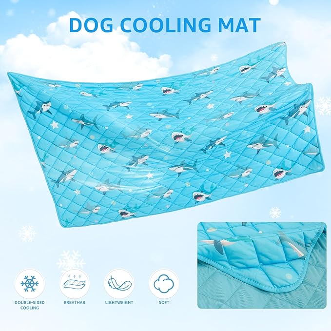 SCENEREAL Dog Cooling Mat for Small Meduim Breeds Dogs, 28"x40" Reversible Self- Cooling Mat for Summer Heat, Ice Cool Soft Pet Throw Blanket Use in Couch, Car, Seat, Bed- Machine Washable