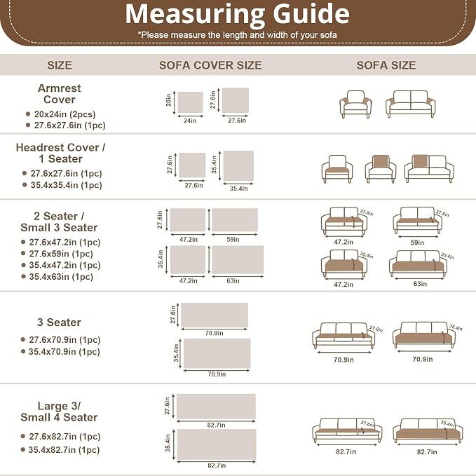 OstepDecor Couch Cover for Dogs, Washable Non Slip Sofa Cover for Pets, Soft Couch Covers for Sofa, Loveseat and Sectional, Furniture Protector Against Pet Hair & Scratches (35.4" x 70.9", Brown)