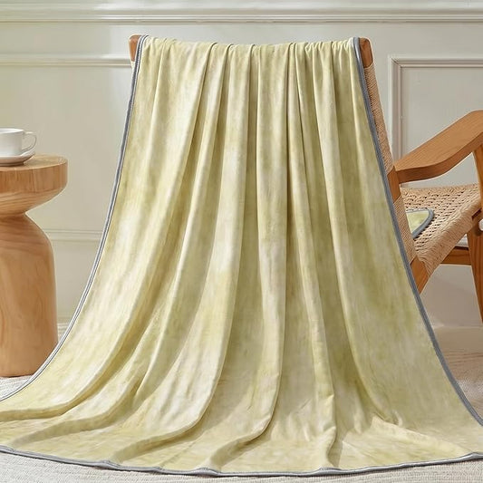 Guohaoi Cooling Throw Blanket for Hot Sleepers, Twin Size 90''×108'' Lightweight Breathable Summer Bed Blanket for Couch, Arc-Chill Q-Max >0.5 Cool Fiber, Lightweight Blanket Yellow
