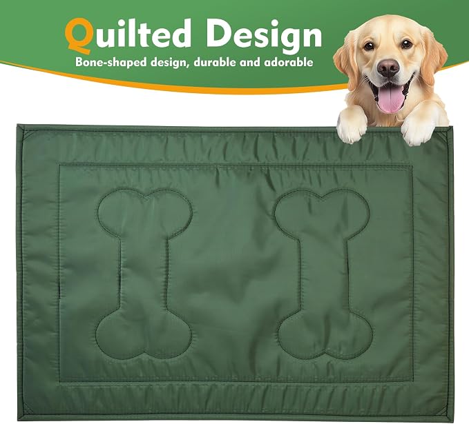 Chew Proof Dog Crate Pad - Indestructible Durable Dog Bed for Aggressive Chewers, Machine Washable & Waterproof Indoor Outdoor Tough Kennel Pad for Small Dogs (Small (18"x29"),Green)