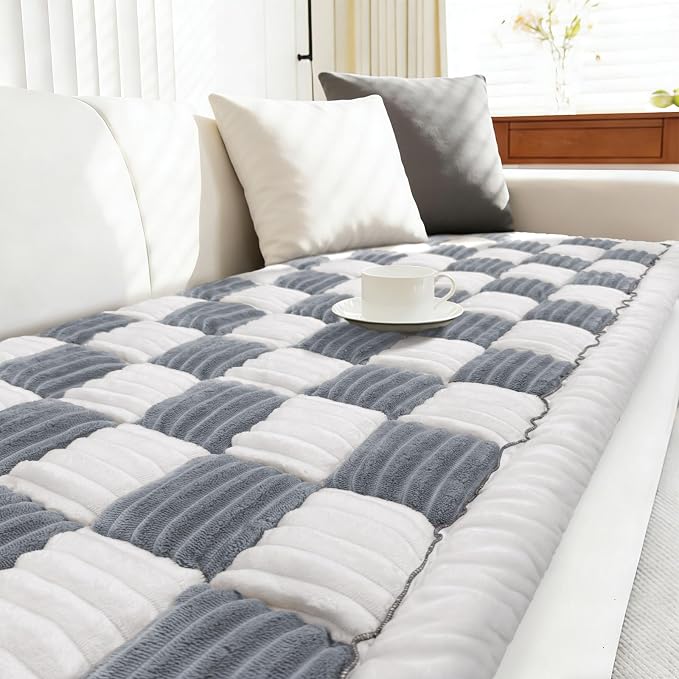 Couch Cushion Cover for dogs Sofa Cover Washable Pet Love Seat Couch Covers for Sofa Slipcovers Couch Protector Blanket for Dog Sofa Cushion Covers for Pet Washable Pad Blue Grey 70x180cm/27.6x70.9in