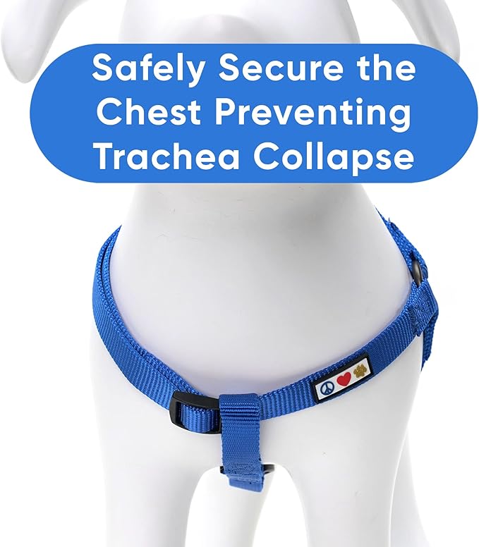 Pawtitas Solid Step-in Dog Harness – Adjustable No-Pull Vest for Puppies to Seniors, Safe & Comfortable S Blue