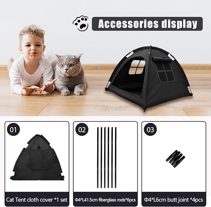 Anti-Anxiety Open Pet Tent for Cats & Dogs, Calming Hideaway | Soothing den, ventilated mesh, ripstop oxford, tip-proof. No-tools, washable cover. Indoor & outdoor. Up to 35lb. 5 colors