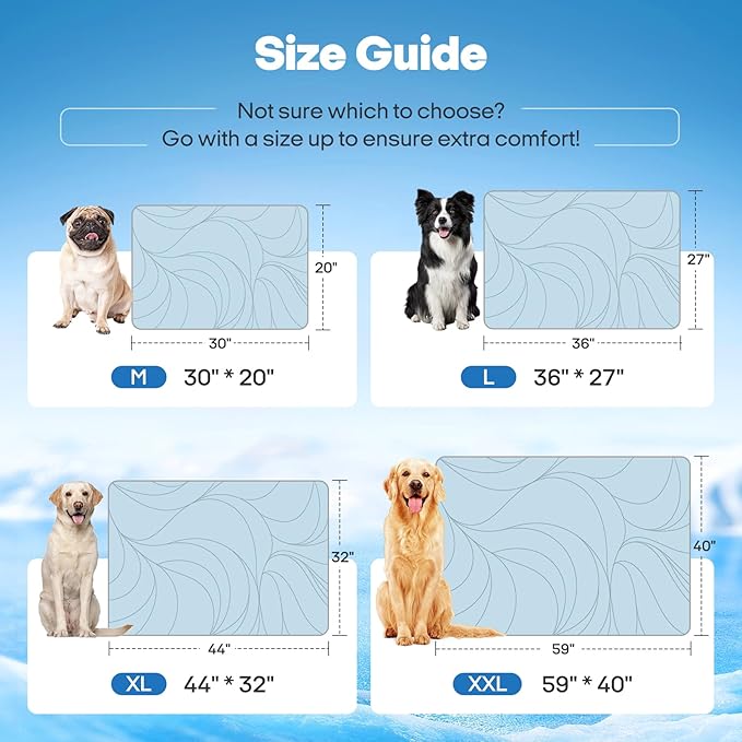 Vagascape Dog Cooling Mat New 5.0 Version Built-in Ice Pack, Long-Lasting Cool 6-8h, 30" x 20" Ultra Thick Soft Vine Pattern Pet Cooling Mat, Washable Foldable Large Cooling Pad for Indoor Outdoor