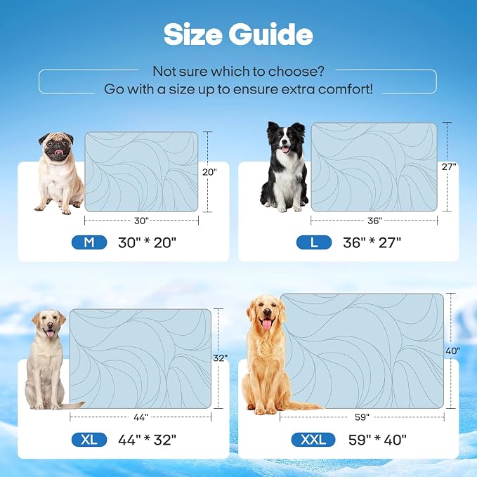 Vagascape Dog Cooling Mat New 5.0 Version Built-in Ice Pack, Long-Lasting Cool 6-8h, 59" x 40" Ultra Thick Soft Vine Pattern Pet Cooling Mat, Washable Foldable Large Cooling Pad for Indoor Outdoor