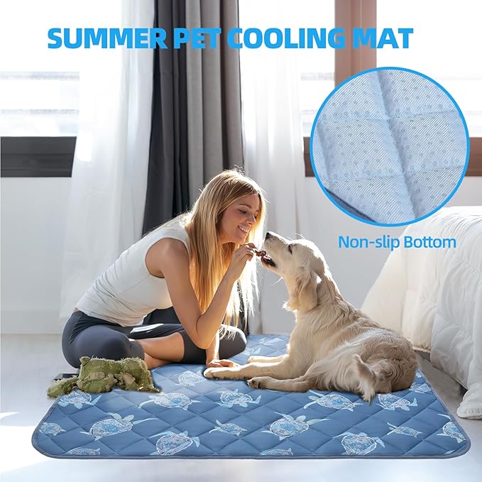 Homimp Dog Cooling Mat,27.5" x 38.5" Thicken Self-Cooling Mat for Dog Large,Internal Waterproof& Endothermic,Washable Pet Ice Cool Pad Blanket,Pet Sleeping Pad for Indoor Outdoor in Summer, Non-Toxic