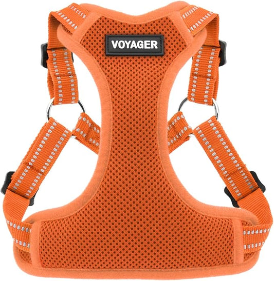 Best Pet Supplies Voyager Adjustable Step-in Flex Breathable Mesh Dog Harness for Small Medium Large Dogs (Orange), XL