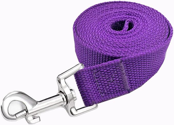 Strong Nylon Dog Leash, 4FT/ 5 FT/ 6FT Dog Leashes for Medium Large Dogs (5FT, Purple)