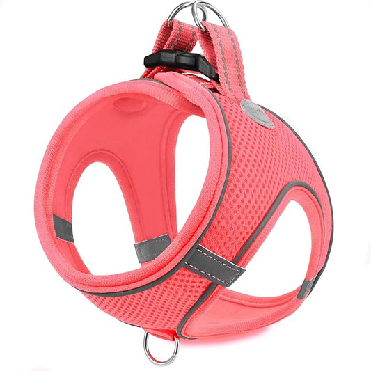 Joytale Small Dog Harness, Breathable Mesh Step-in Vest, Reflective Soft Padded Harnesses for Puppies and Extra Small Dogs, Pink, XS