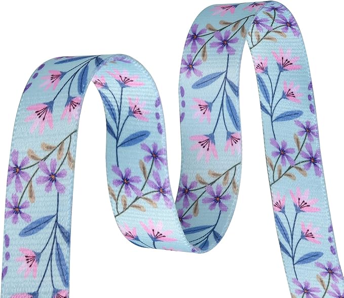 Mihqy Dog Collar and Leash Set with Bohemia Floral Tribal Geometric Patterns - Soft Ethnic Style Collar Adjustable for Small Medium Large Dogs(Pink + Purple Floral Set,S)