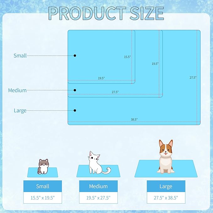 DELIFUR Cat Cooling Mat- Pet Cooling Mat Outdoor for Dogs Self Cooling Pad for Kitten Cat Puppy Machine Washable (Small, Blue Duck)