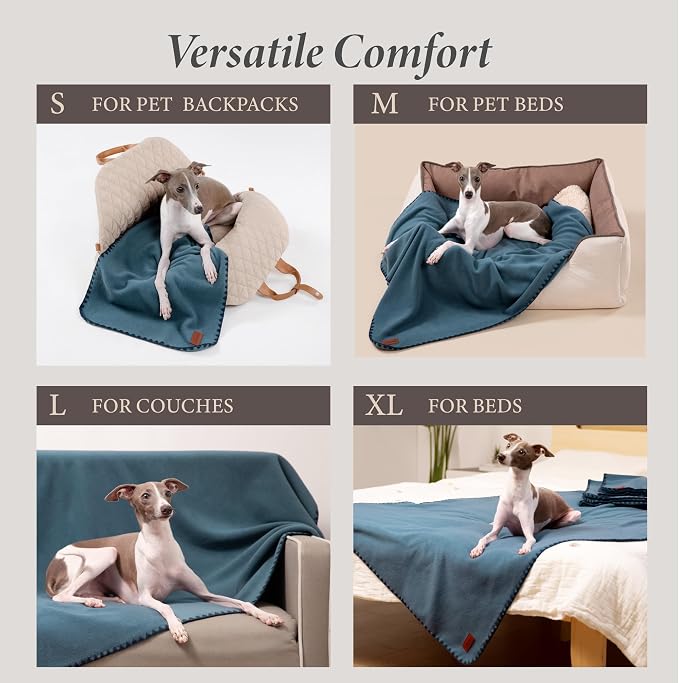 Super Soft Fleece Dog Blanket - 2 Pack, Dog Blankets for Small Dogs, Dog Blankets for Medium Dogs Washable, 24"x16" Puppy Blankets for Couch, Cat Blanket, All-Season Comfort