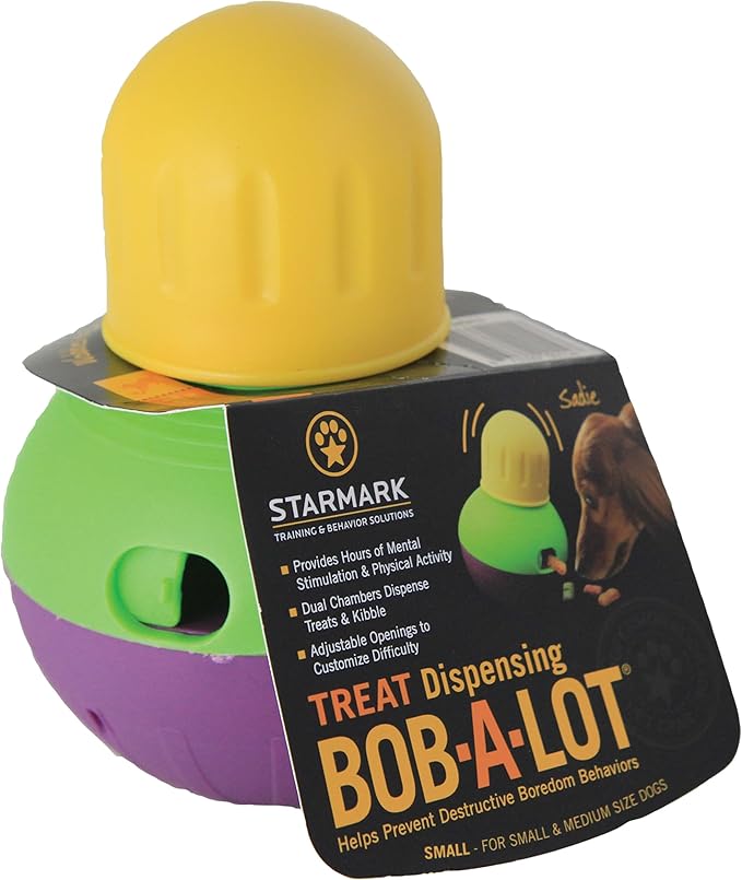 StarMark Bob-A-Lot Interactive Dog Toy, Small, Green (SMBALS)