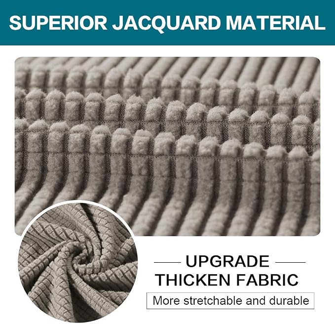 Turquoize 2 Piece Chair Covers Chair Slipcovers for Living Room Armchair Couch Cover Chair Sofa Cover with Individual Cushion Covers Furniture Cover for Chairs Feature Thick Fabric (Chair, Taupe)