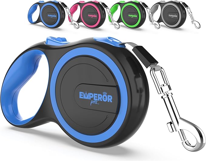 Emperor Pets 26 ft Retractable Dog Leash Large Dogs - Up to 110lbs, Heavy Duty Leash Retractable 26 ft, Dog Leashes for Large Breed Dogs -BL26