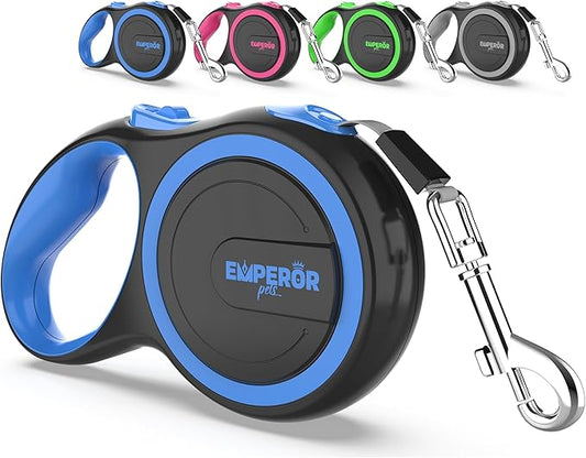 Emperor Pets 26 ft Retractable Dog Leash Large Dogs - Up to 110lbs, Heavy Duty Leash Retractable 26 ft, Dog Leashes for Large Breed Dogs -BL26