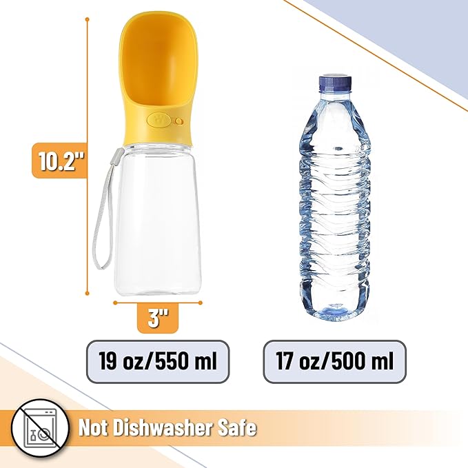 Mr. Pen- Portable Dog Water Bottle, 19 oz, Large, Leak Proof Puppy Water Dispenser with Drinking Feeder for Pets, Outdoor Walking, Hiking, Travel, Not Dishwasher Safe