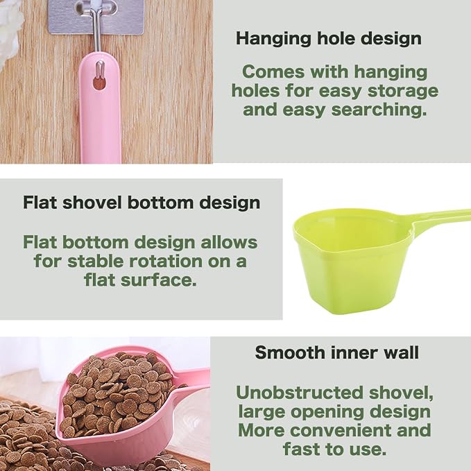 3PCS Dog Food Scoop, 1 Cup Dog Food Scoop for Water or food Plastic Pet Food Scoop Dogs Cats Birds and Rabbits