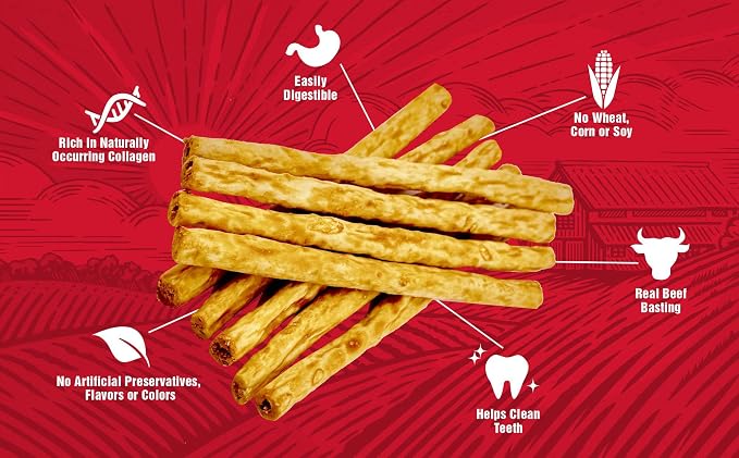 Rewardables, Healthy Chewers, Natural Collagen and Beef Sticks for Dogs, High Protein and Limited Ingredient Dog Chews, 100 Count (Pack of 2)