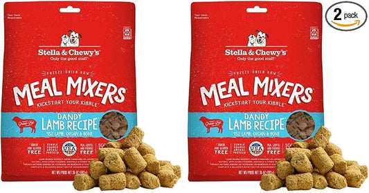 Stella & Chewy's Freeze-Dried Raw Lamb Meal Mixers- Dog Food Topper and Mixer - Made with 95% Grass-Fed Lamb, Organs & Bone - Perfect for Picky Eaters - Grain-Free - 35 oz (Pack of 2)