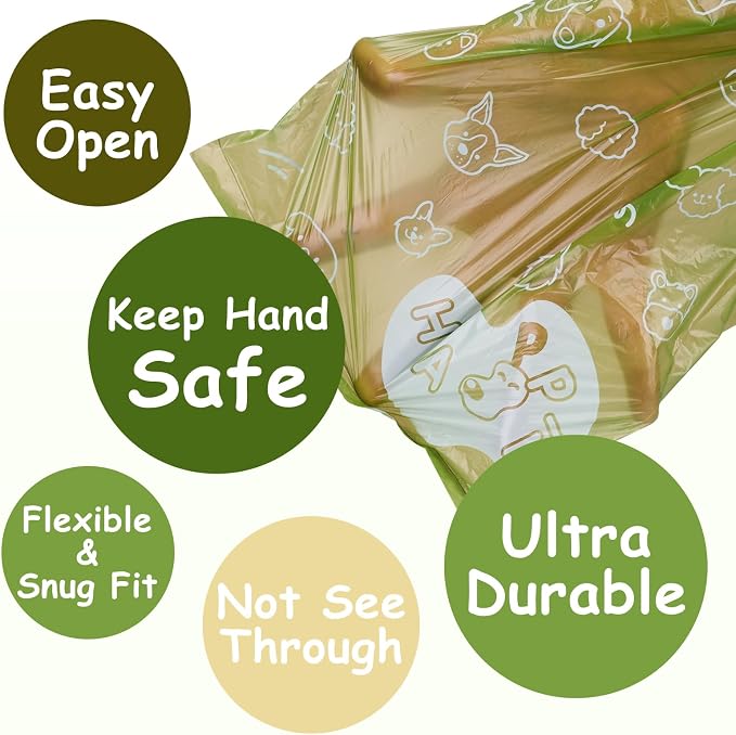 IUI Dog Poop Bags 160 Count, Lavender Scented Dog Waste Bags, 13"x9" Thick Leak-Proof Heavy Duty Pet Waste Bags for All Dogs, 8 Refill Rolls (Green)