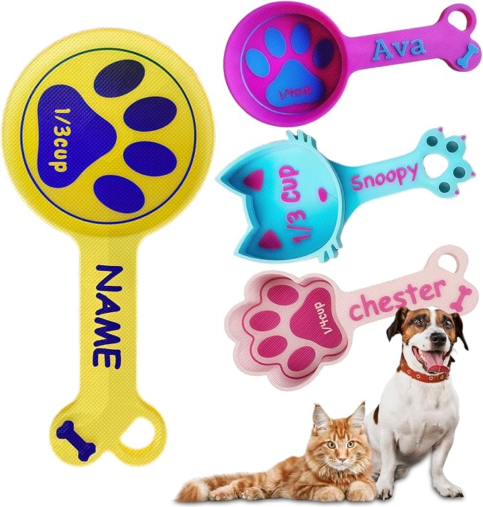ubjva Personalized Dog Food Scoop Custom Cat Food Measuring Cup with Name Pet Accessories Gifts for Pet Lover