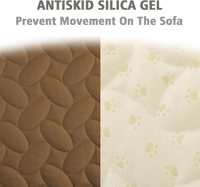 Ameritex Waterproof Pet Bed Cover Anti-Slip Dog Bed Blanket for Sofa and Furniture Waterproof New Pattern Design (Camel, 82x82 Inch (Pack of 1))