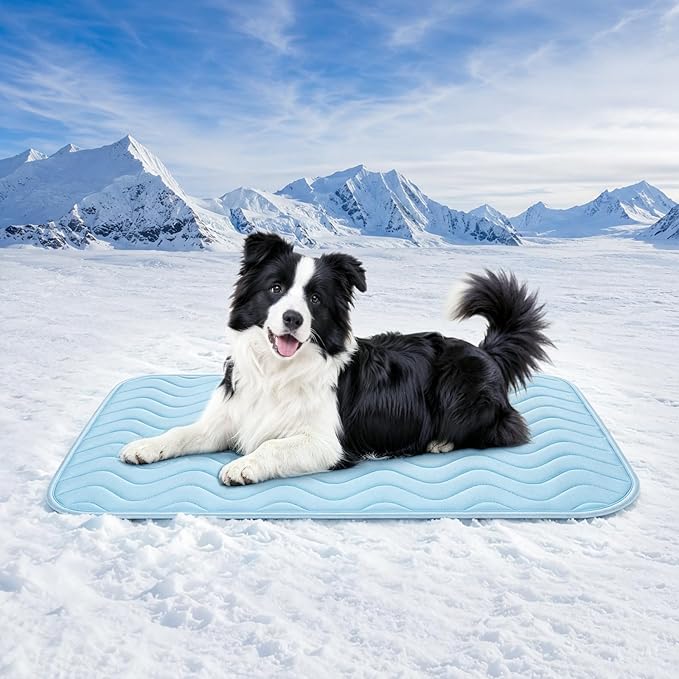 Dog Cooling Mat for Large and Medium Dogs, 36" x 22" Breathable Self-Cooling Pad, Portable Washable Non-Slip Pet Cooling Mat for Kennel, Sofa, Bed, Floor, Car Indoor Outdoor Summer Use