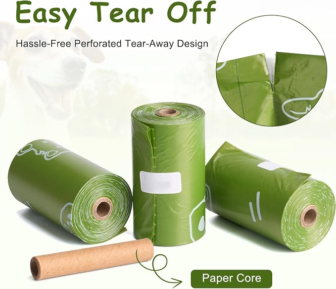 IUI Dog Poop Bags 160 Count, Lavender Scented Dog Waste Bags, 13"x9" Thick Leak-Proof Heavy Duty Pet Waste Bags for All Dogs, 8 Refill Rolls (Green)