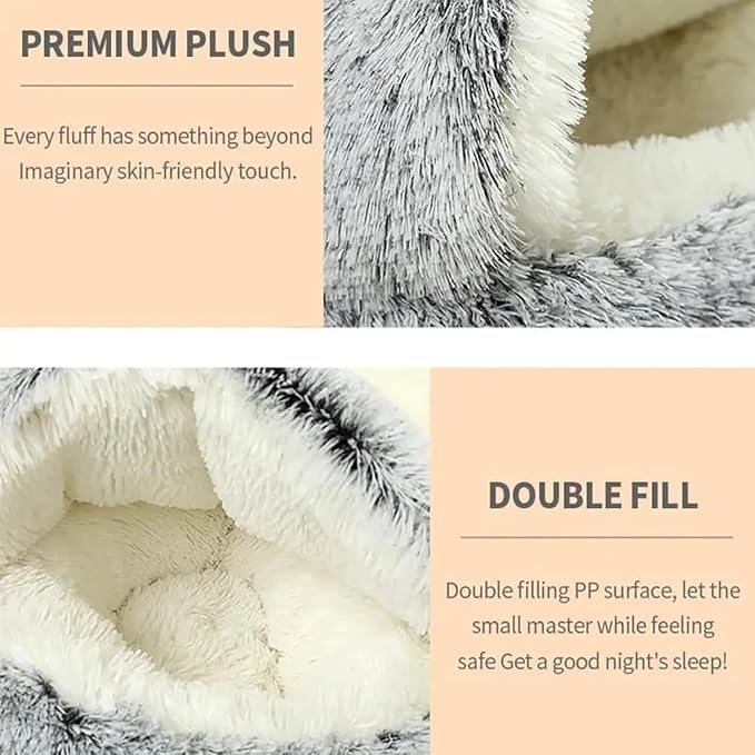 Cozy Cocoon Pet Bed for Dogs,Dog Bed with Hood,Small Dog Bed with Cover Cave,Cozy Cave Pet Beds for Small Medium Large (Coffee, XX-Large)