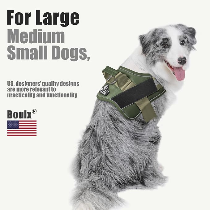 Dog Harness, No-Pull Reflective Dog Vest, Breathable Adjustable Pet Harness with Handle for Outdoor Walking - No More Pulling, Tugging or Choking