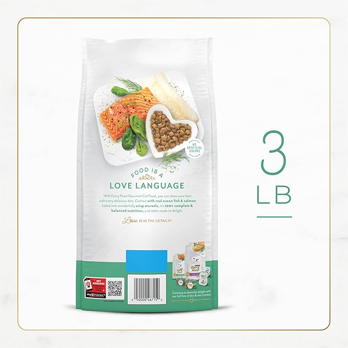 Purina Fancy Feast Dry Cat Food with Ocean Fish and Salmon - 3 lb. Bag
