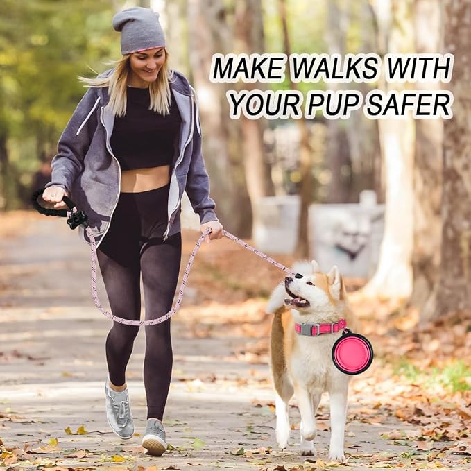 BARKBAY Dog Leashes for Large Dogs Heavy Duty Dog Leash 4/5/6 FT with Comfortable Padded Handle and Highly Reflective Threads for Medium Large Dogs Walking Training Running (5FT-1/2,Baby Pink)
