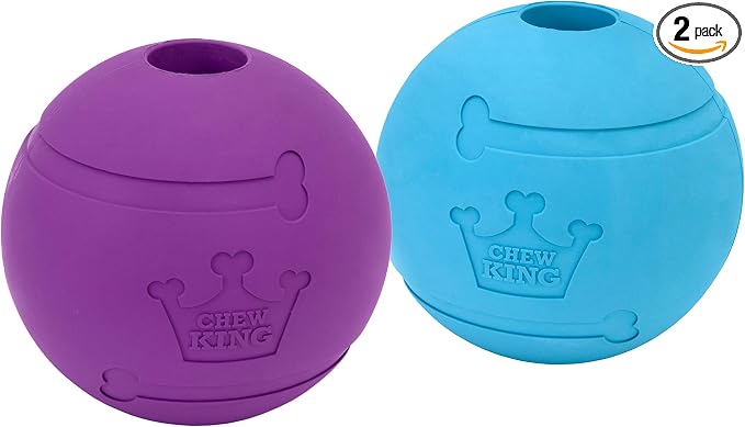 Chew King Fetch Balls Extremely Durable Natural Rubber Toy 4 inch, 2 Pack (CM-10031-CS01)
