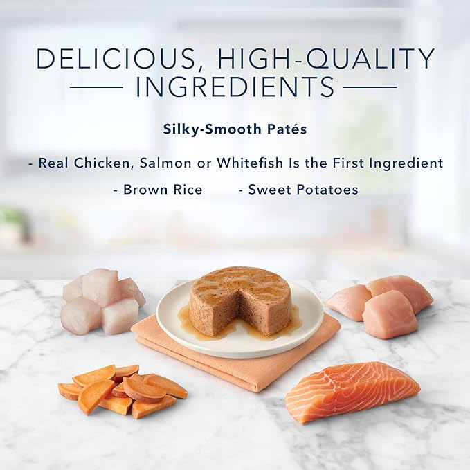 Blue Buffalo Tastefuls Natural Pate Wet Cat Food Variety Pack, Salmon, Chicken,Ocean Fish & Tuna Entrées 3-oz Cans (4 of Each Flavor), (Pack of 24)