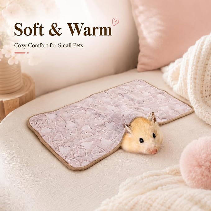 Grddaef Guinea Pig Fleece Blankets 6 Pieces Waterproof & Washable Small Animal Cage Liners Sleep Mat Bedding Pad for Hamster Chinchilla Rabbit Hedgehog (M-24 x 16 Inch)