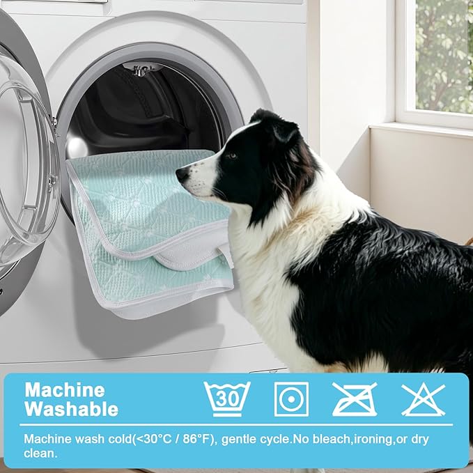 Cooling Mat for Dogs, 36x24, Blue | Q-Max>0.5, Thin Breathable Blanket, Anti-Slip Bottom, Washable, Portable for Travel
