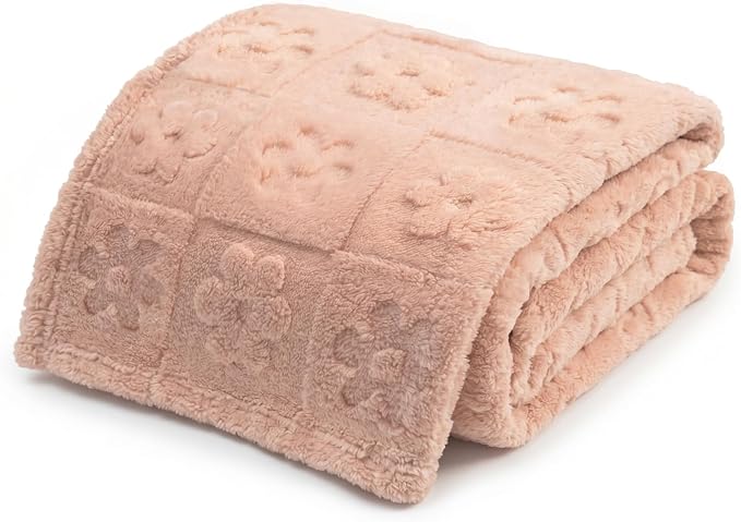 Americanflat 50x60 Jacquard Fleece Throw Blanket - Soft and Breathable Throw Blanket for Couch, Bed, Chair - Fleece Blankets Perfect for Home, Bedroom, or Outdoor Use - Flower Design in Pink