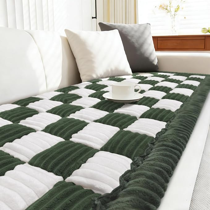 Couch Cushion Cover for dogs Sofa Cover Washable Pet Love Seat Couch Covers for Sofa Slipcovers Couch Protector Blanket for Dogs Sofa Cushion Covers for Pets Washable Pad Green 70x210cm/27.6x82.7in