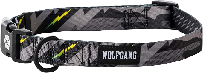 Wolfgang Heavy Duty, Adjustable Dog Collar with Quick Release Nylon Buckle for Walking & Training, DarkSkies Print, Large