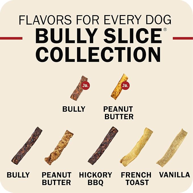 Redbarn Pet Products All-Natural Rawhide Bully Slices - Bully Stick Flavor - Premium Grain-Free Beef Hide Treats High Protein Low Fat for Chewers - 9 oz Bag