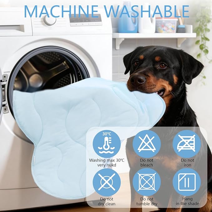 BECEMURU Dog Cooling Mat, Thickened Soft Pet Cooling Pad for Summer, 36"x23" Cloud-Shape Pet Bed for Crate Kennel Sofa, Non-Gel Coolness, Machine Washable & Durable - Keep Pet Cool and Comfortable