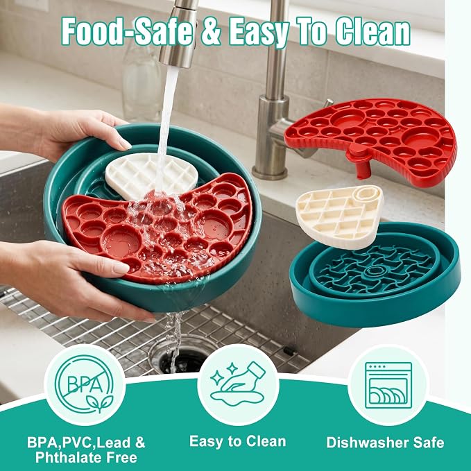 3-Level Slow Feeder Dog Bowl – Anti-Slip Interactive Feeder for Healthy & Calmer Eating, Reduces Boredom and Anxiety, Designed as Treat Puzzles for Small Medium & Large Dogs