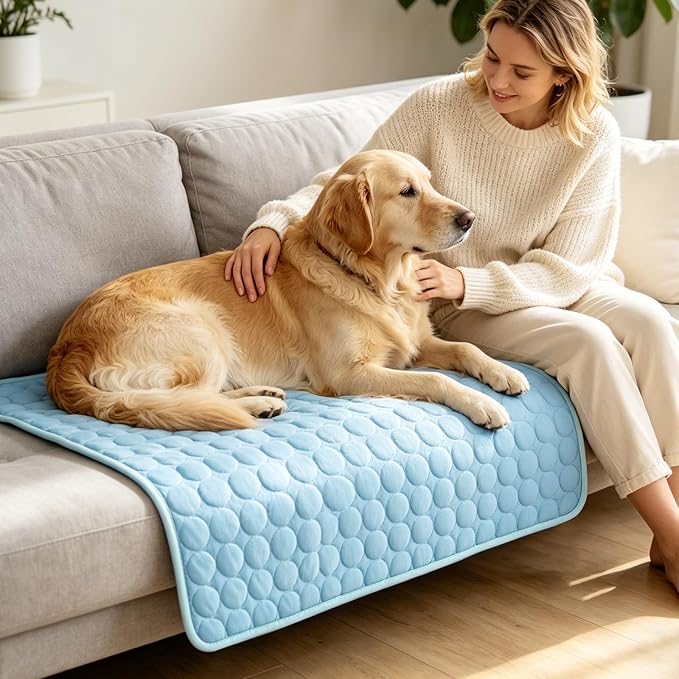 Dog Cooling Mat, Breathable Cooling Mat for Large Dogs(Q-Max>0.4) Washable Cold Crate Pad Cooling Dog Bed Mats, Non-Slip Dog Cooling Pad, Cats Cooling Mat for Kennels, Crates, Cars, Indoor & Outdoor