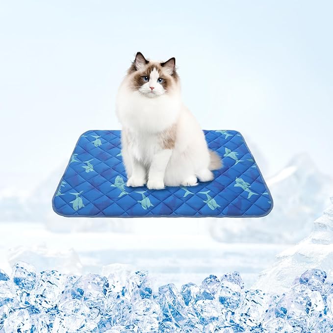 Homimp Dog Cooling Mat,15.5" x 19.5"Thicken Self-Cooling Mat for Dog&Cat,Internal Waterproof& Endothermic,Washable Pet Ice Cool Pad Blanket,Pet Sleeping Pad for Indoor Outdoor in Summer, Non-Toxic