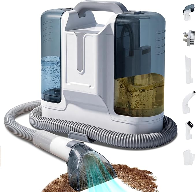 Portable Carpet Cleaner Machine,16Kpa Power Suction with Versatile Tools for Pets,Rugs,Couch and Sofa,Car and Seat Furniture,Fabric Wet Vacuum Spot Handheld Small Mini Water Deep Extractor Washer